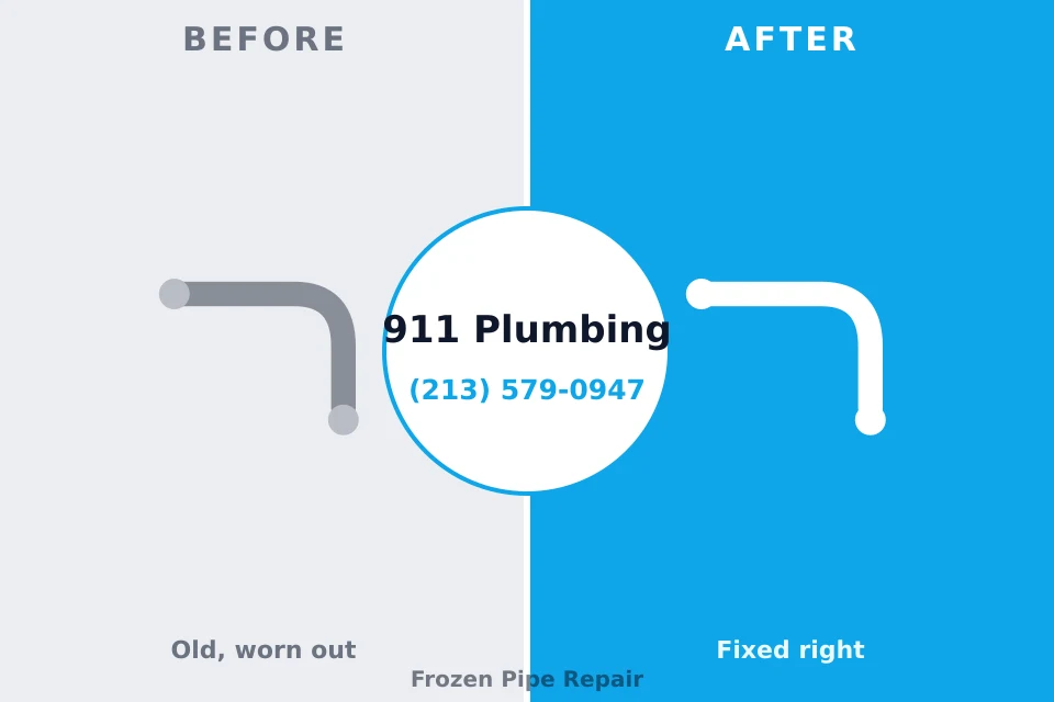 Before and after: plumbing repair Princeville, NC